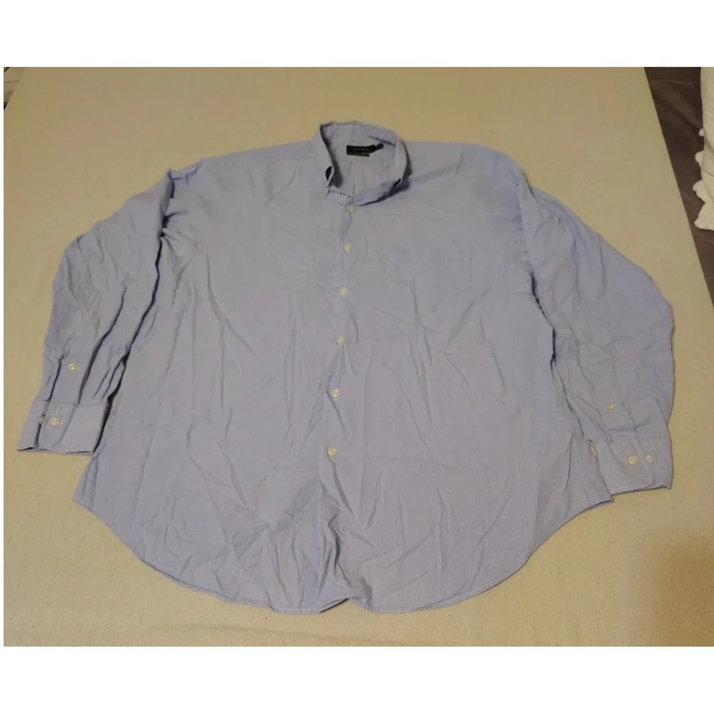 Lauren Ralph Lauren Mens Dress Shirt Blue Gingham Check Cotton Size 17‎ 32/33 11